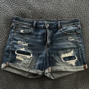 American Eagle Ripped Midi Jean Short